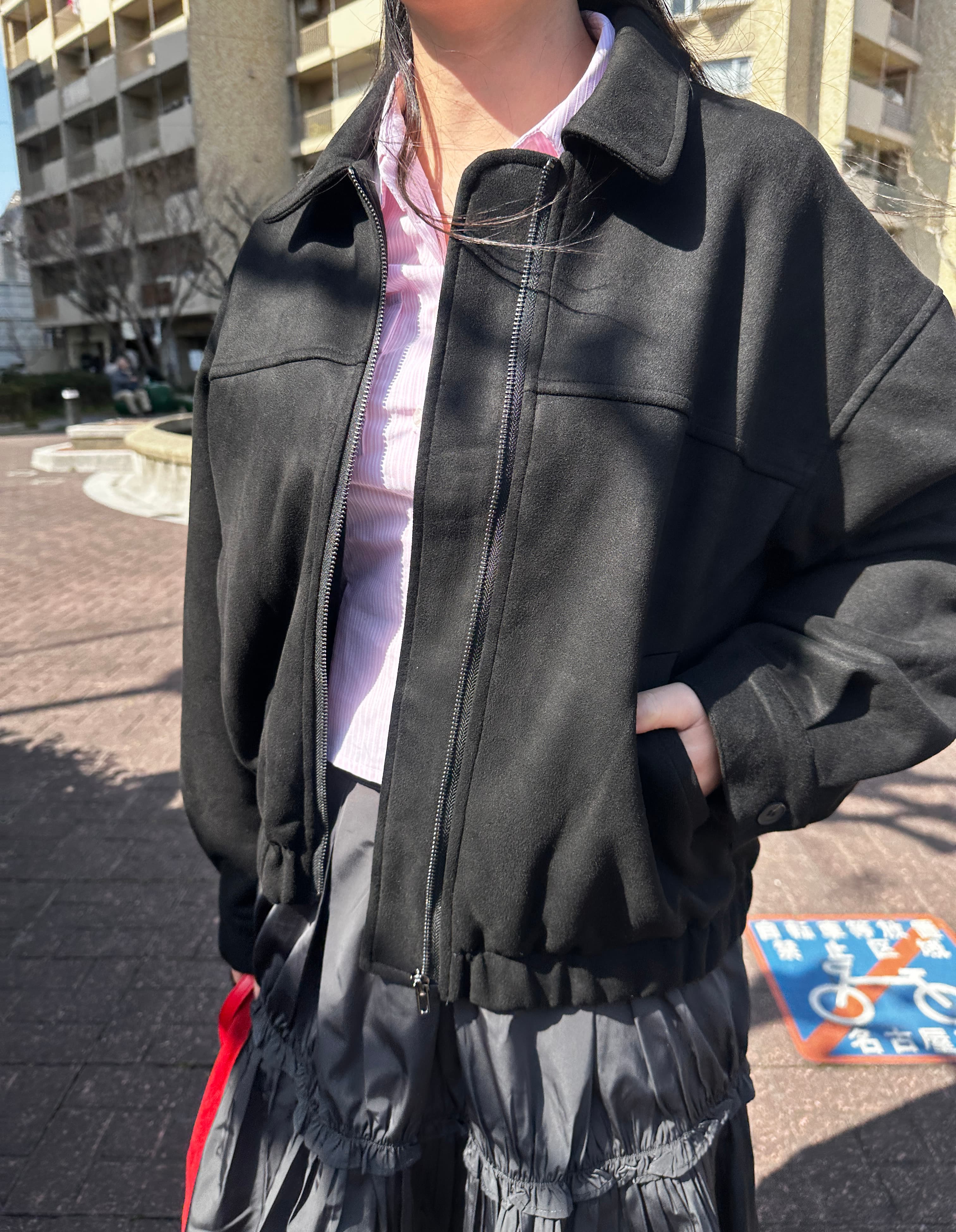 블루종 점퍼 봄가을 카라 스웨이드자켓 카멜 블랙 집업 아우터